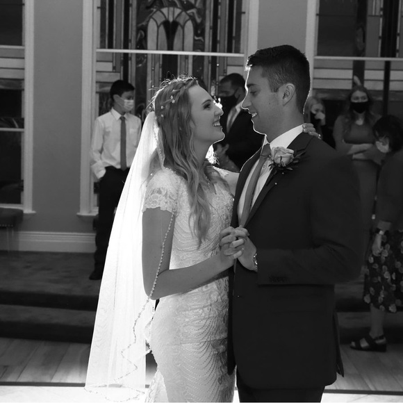 Wedding Dress Modest Mon Cheri Size 6 - Picture 8 of 12